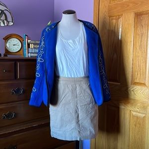 TALBOTS 💙 Khaki skirt with pockets, versatile classic style, tan, lined summer